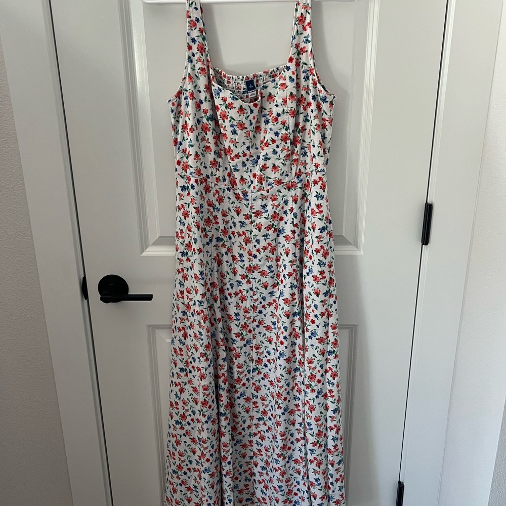 Old Navy Floral Maxi Dress - White and Red